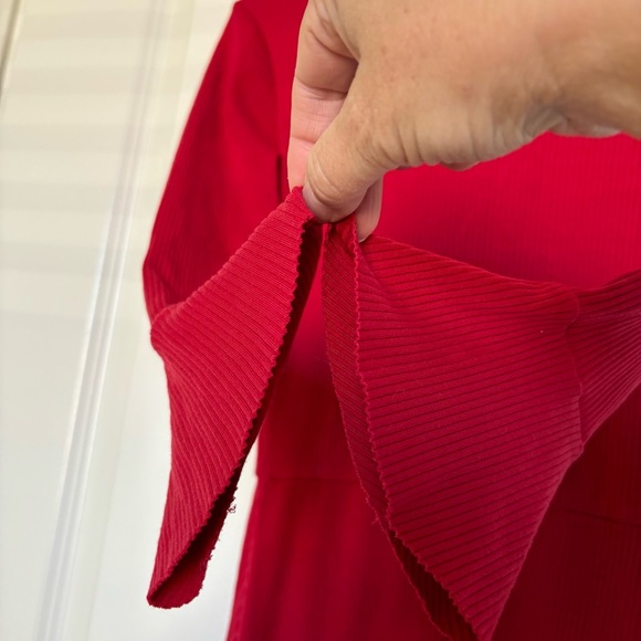 Reformation Ribbed Long Sleeve Red Dress size XS - Picture 6 of 9